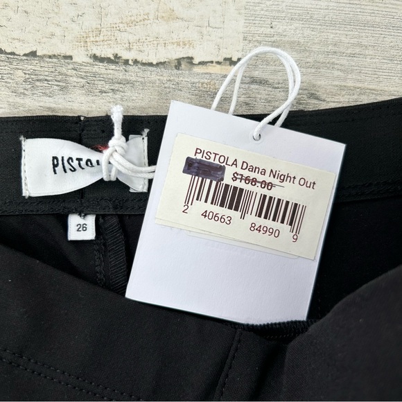 PISTOLA Dana Night Out Black High Rise Flare Leg Super Stretch NEW Pants 26 - Picture 4 of 8